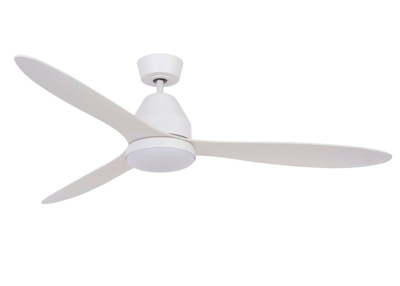 WHITEHAVEN Ø142 White ceiling fan with light integrated and remote control