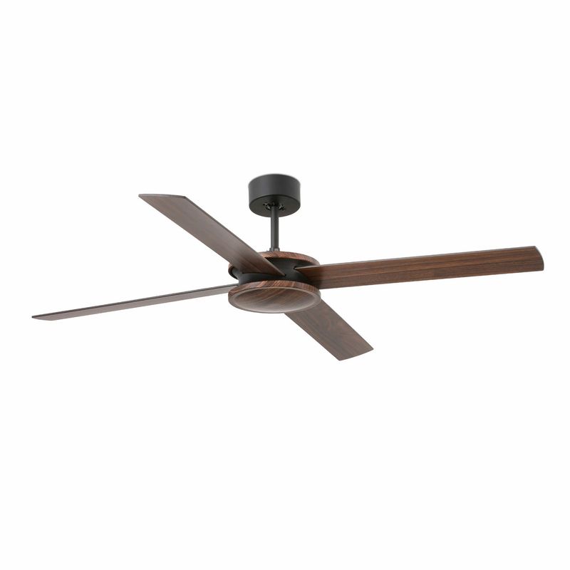 POLEA Ø132cm Brown, Blades reversible Walnut/Black, with remote control