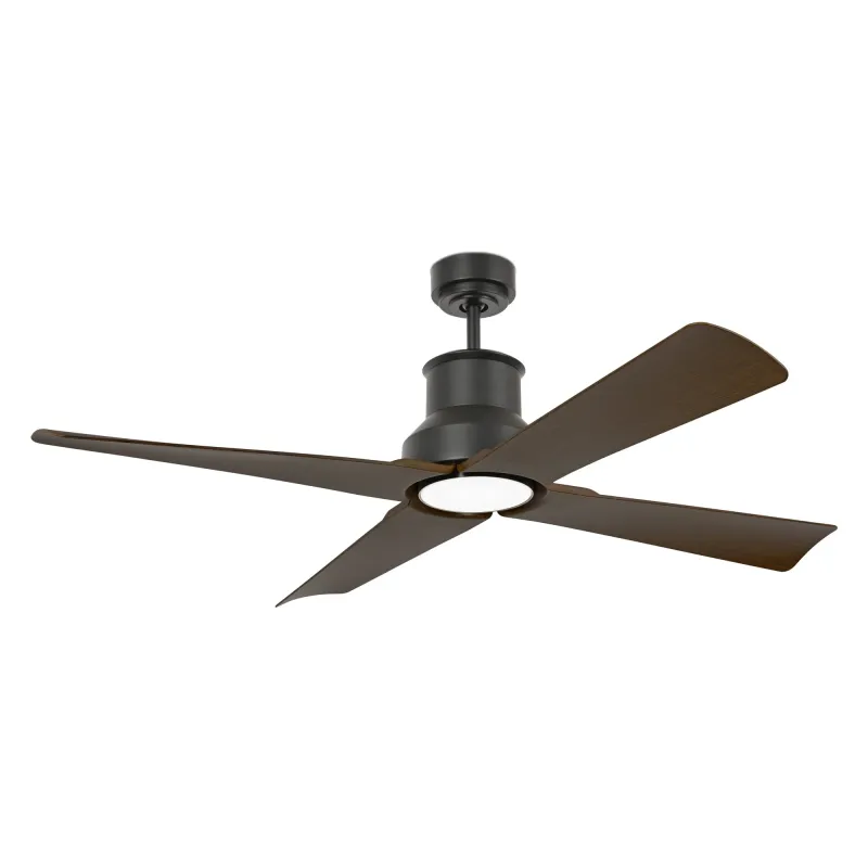 WINCHE Ø127cm Matt Black/Dark Brown ceiling fan with light integrated and remote control