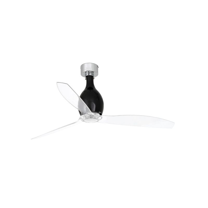 MINI ETERFAN Ø128cm Black Matt/Transparent ceiling fan with remote control