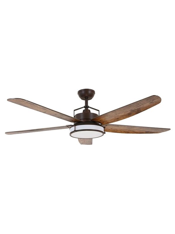 LOUISVILLE Ø157cm Rubbed Bronze/Koa ceiling fan with light integrated and remote control