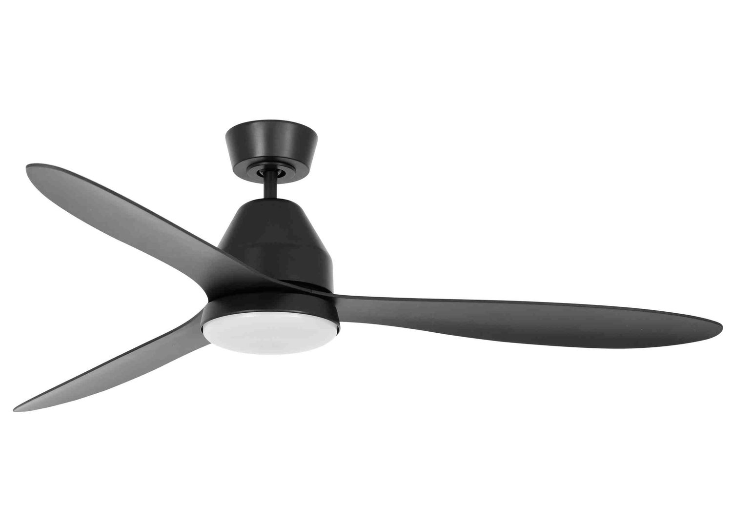 WHITEHAVEN Ø142 Black ceiling fan with light integrated and remote control