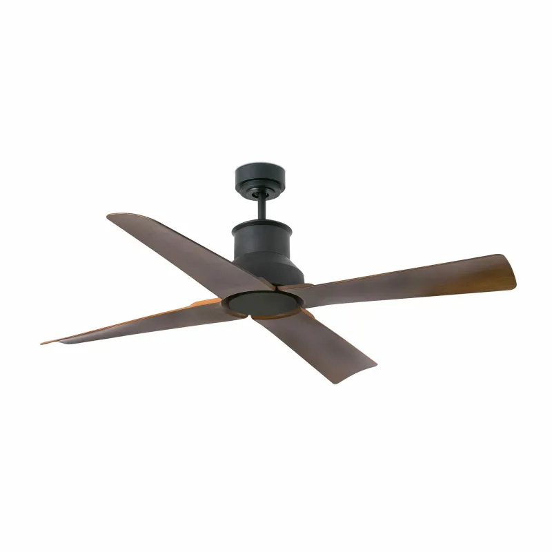 WINCHE Ø127cm Matt Black/Dark brown ceiling fan with remote control