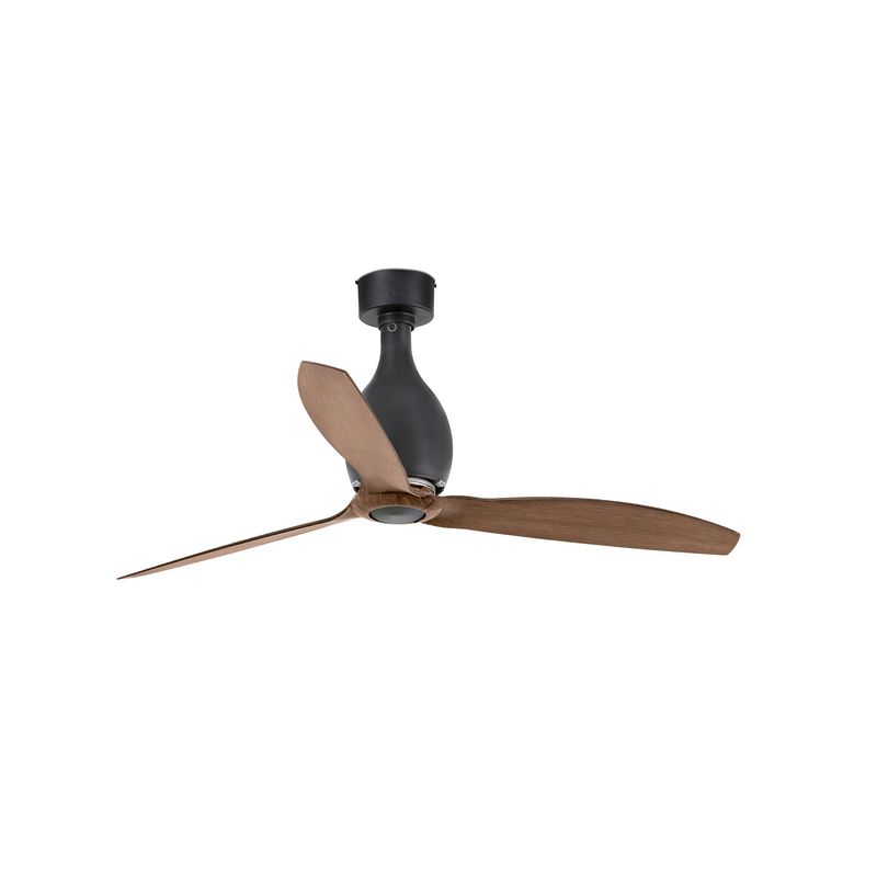MINI ETERFAN Ø128cm Black Matt/Walnut ceiling fan with remote control