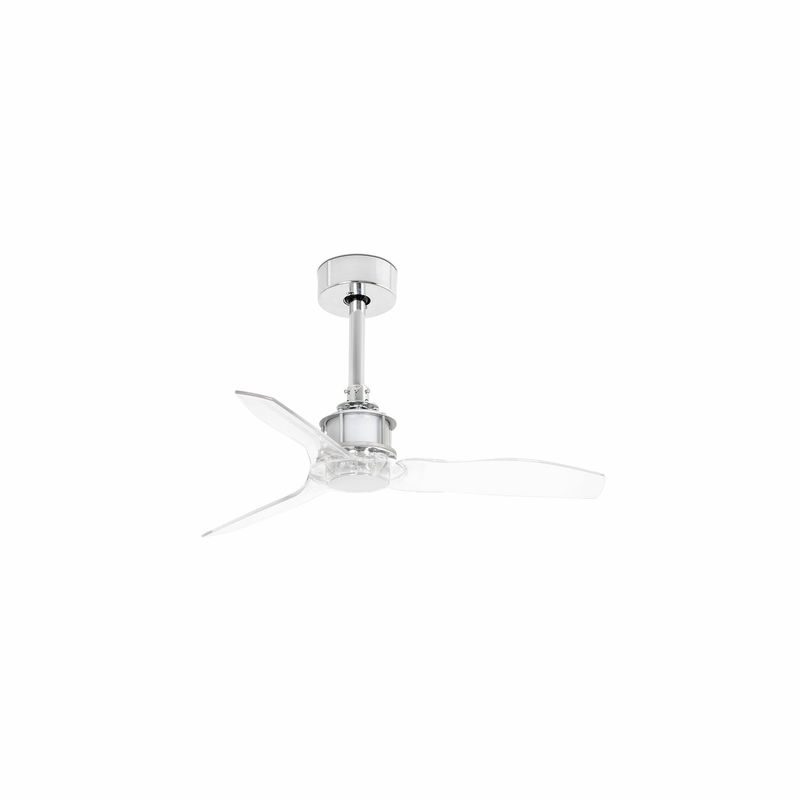 JUST FAN XS Ø81cm Chrome/Transparent ceiling fan with remote control