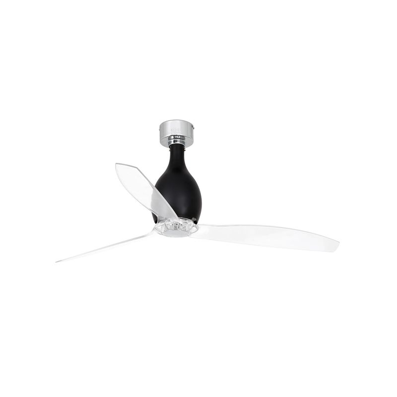 MINI ETERFAN Ø128cm Black Glossy/Transparent ceiling fan with remote control
