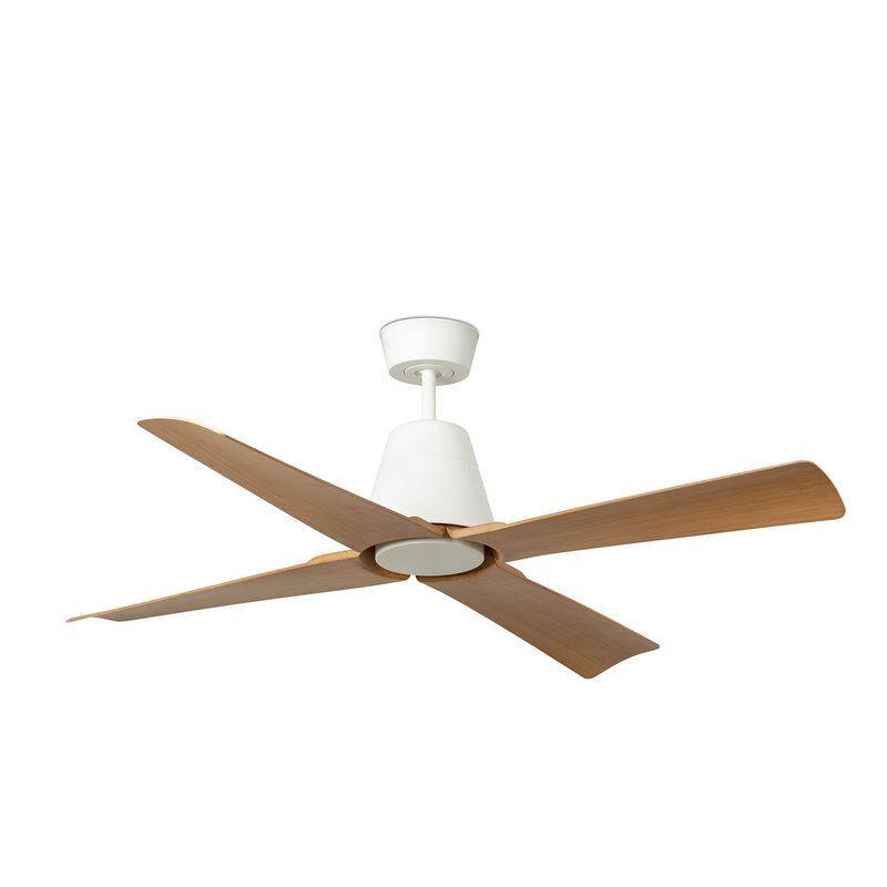 TYPHOON Ø130cm IP44 outdoor ceiling fan White/Maple with remote control