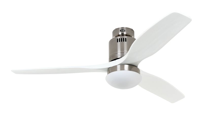 AERODYNAMIX ECO Ø132cm Brushed Chrome/White Solid Wood ceiling fan with light integrated and remote control