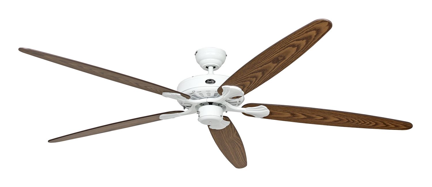 CLASSIC ROYAL Ø180cm White, Blades reversible Antique Oak/Walnut with Pull Chain