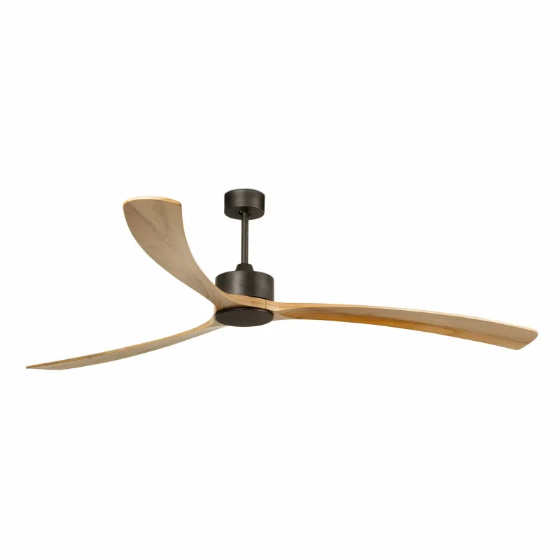 KAUAI Ø240cm Satin Dark Brown/Pine Solid Wood ceiling fan with remote control