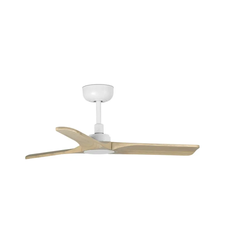 HEYWOOD S Ø90cm Matt White/Maple Solid Wood ceiling fan with remote control