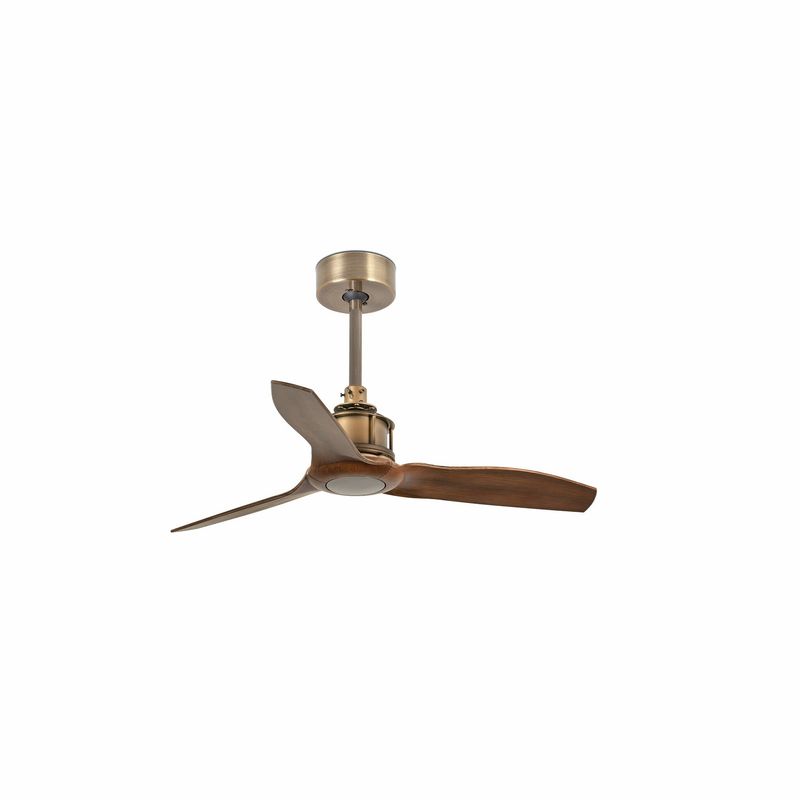 JUST FAN XS Ø81cm Old Gold/Walnut ceiling fan with remote control