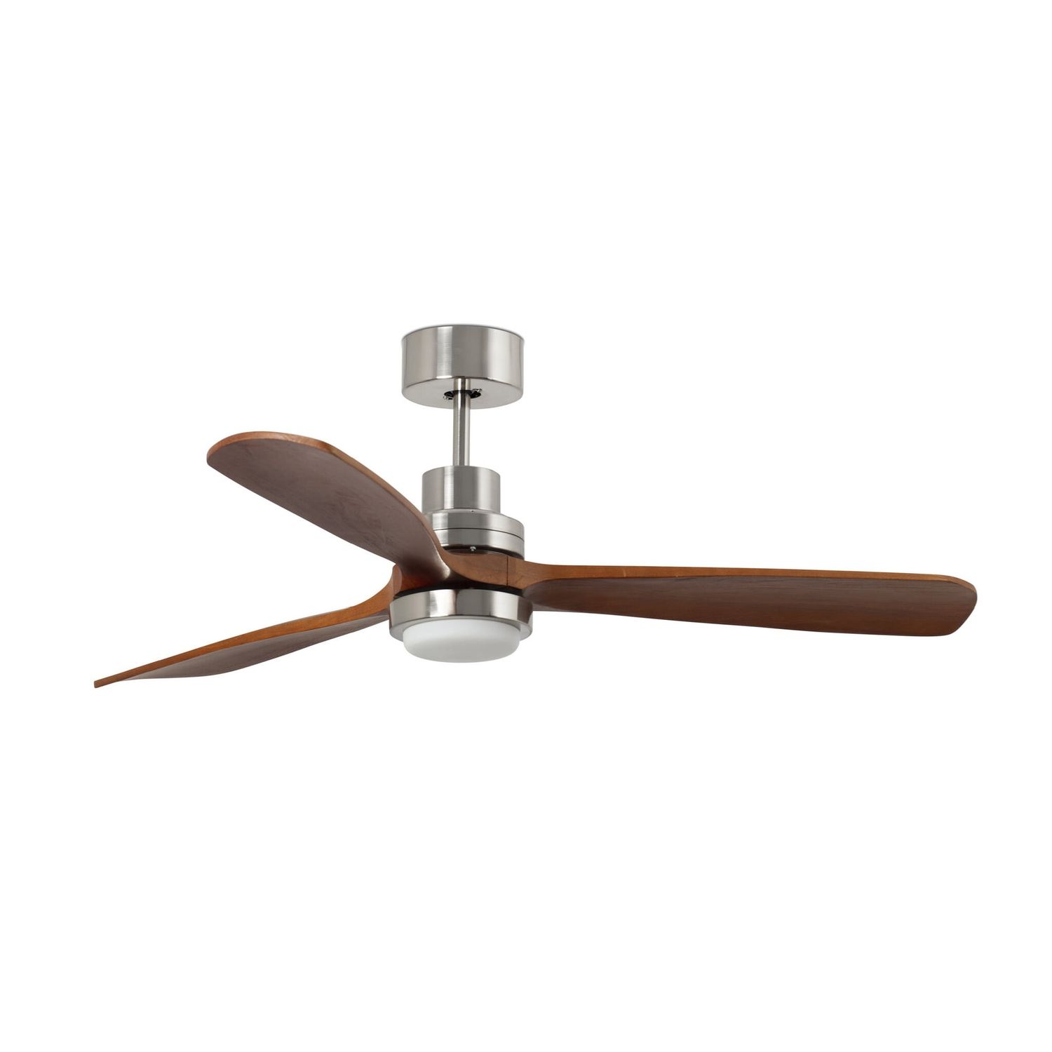 LANTAU XL Ø168cm Satin Nickel/Dark Walnut Solid Wood ceiling fan with light integrated and remote control