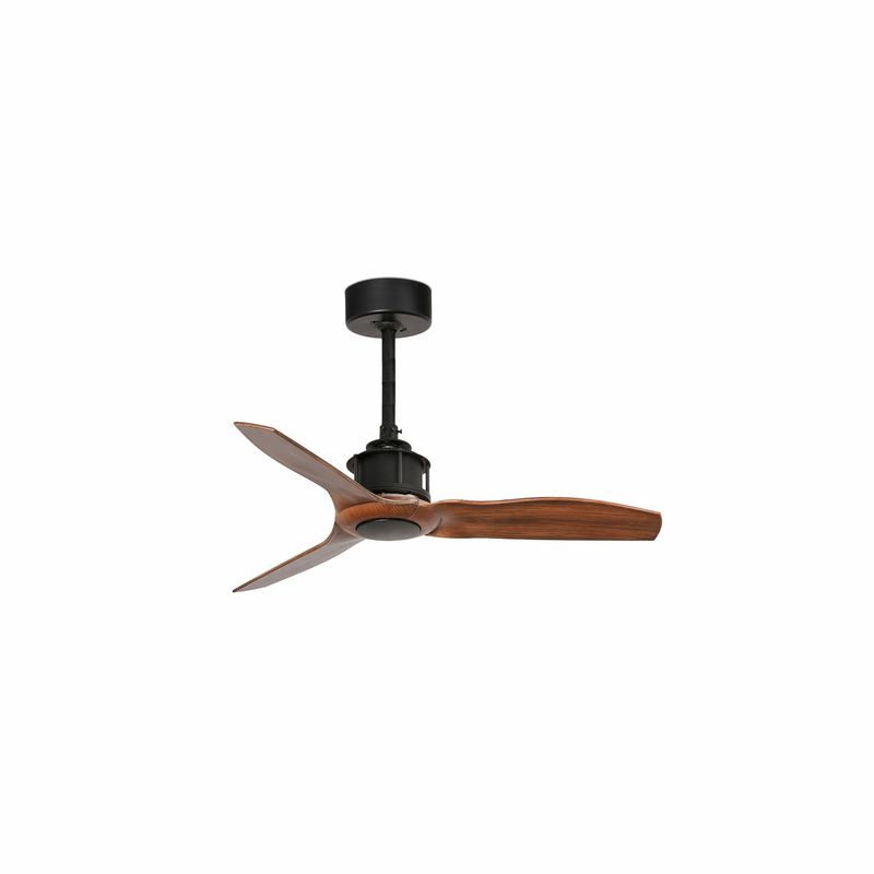 JUST FAN XS Ø81cm Matt Black/Walnut ceiling fan with remote control