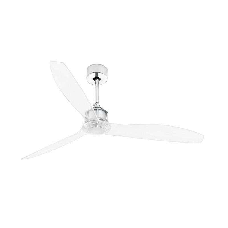 JUST FAN M Ø128cm Chrome/Transparent ceiling fan with remote control