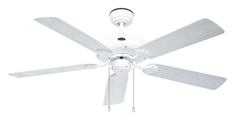 OUTDOOR CLASSIC Ø132cm outdoor ceiling fan White/White Oak with Pull Chain