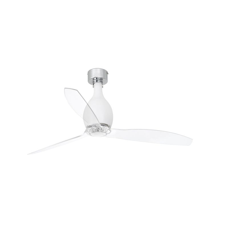 MINI ETERFAN Ø128cm White Matt/Transparent ceiling fan with remote control