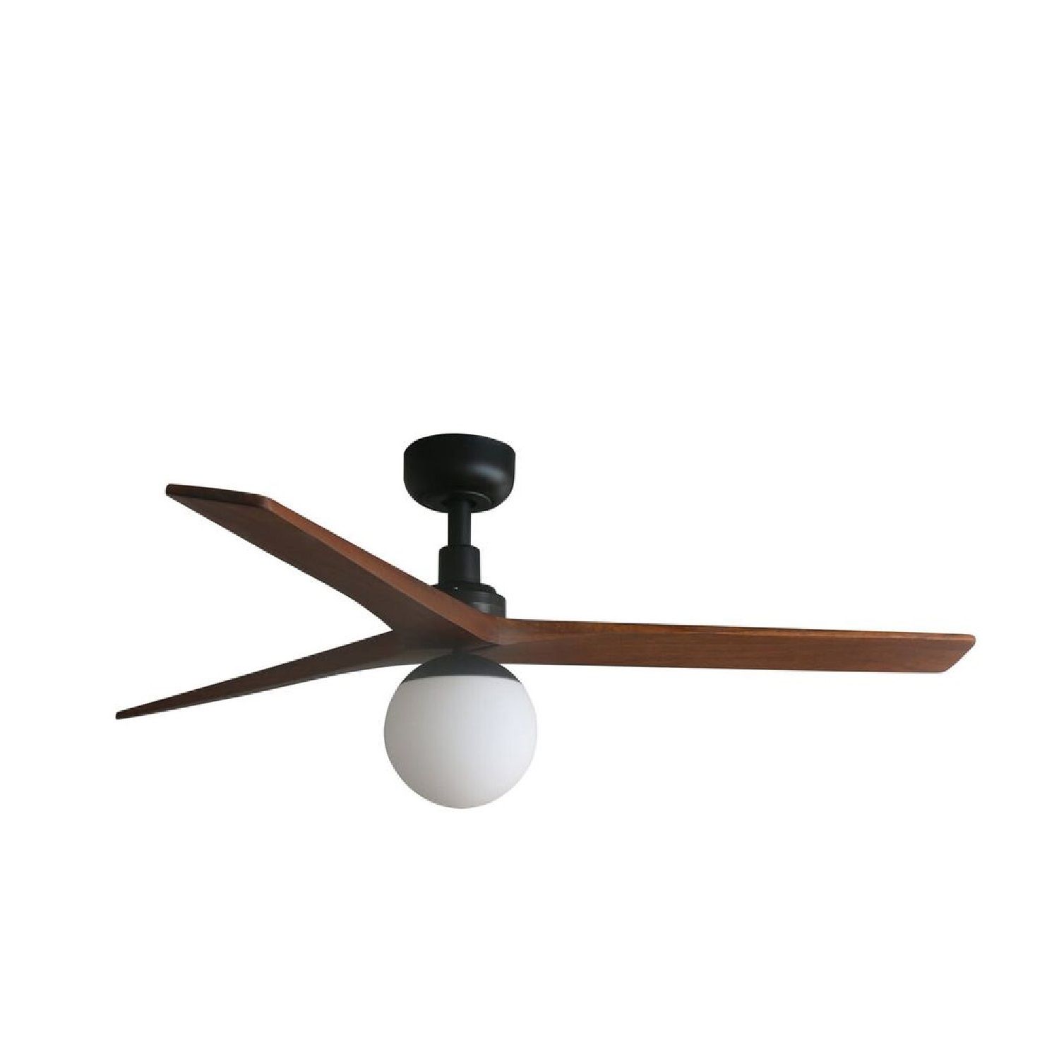 KLIM M Ø125cm Matt Black/Walnut Solid Wood ceiling fan with light integrated and remote control
