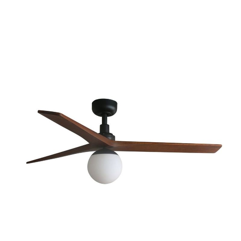 KLIM M Ø125cm Matt Black/Walnut Solid Wood ceiling fan with light integrated and remote control