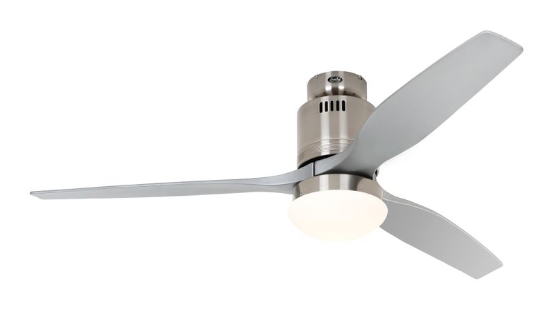 AERODYNAMIX ECO Ø132cm Brushed Chrome/Silver Grey Solid Wood ceiling fan with light integrated and remote control