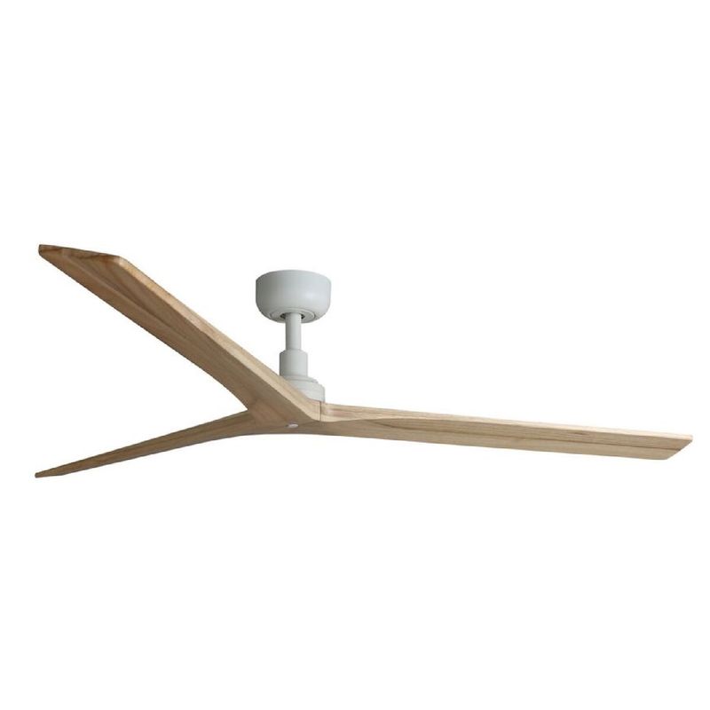 KLIM L Ø150cm Matt White/Oak Solid Wood ceiling fan with remote control