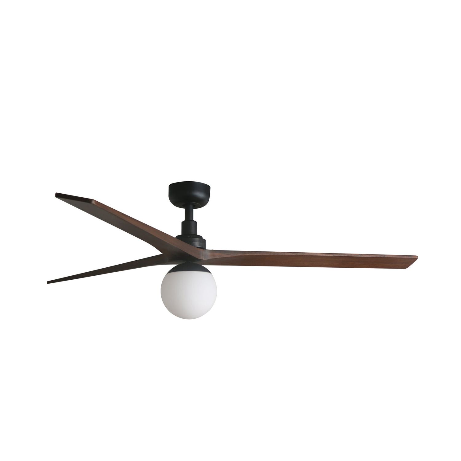 KLIM L Ø150cm Matt Black/Walnut Solid Wood ceiling fan with light integrated and remote control