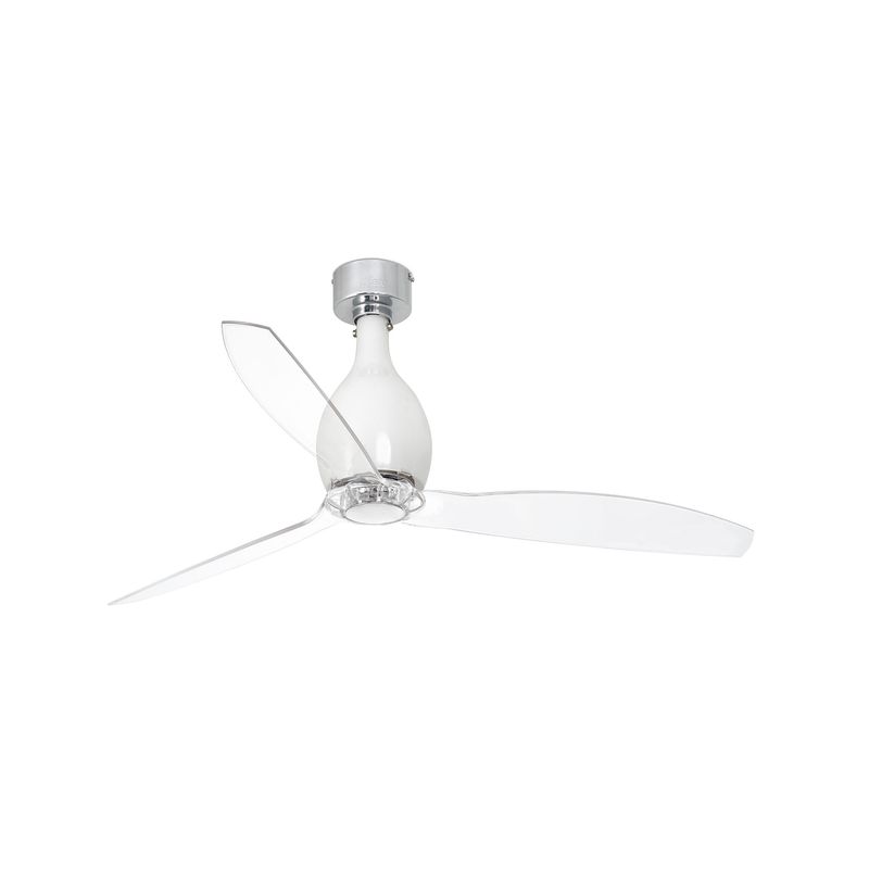 MINI ETERFAN Ø128cm White Glossy/Transparent ceiling fan with remote control