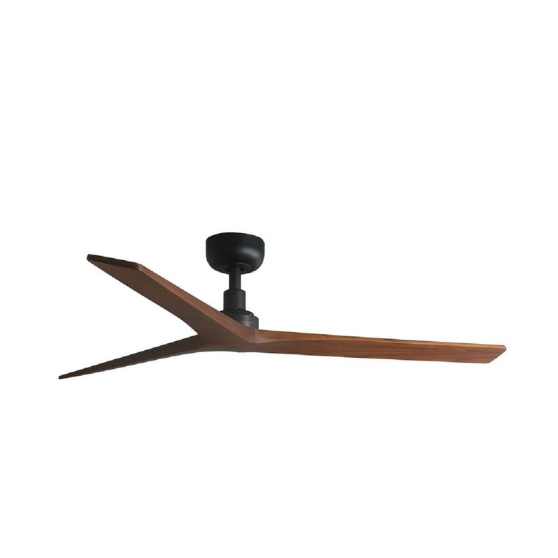 KLIM M Ø125cm Matt Black/Walnut Solid Wood ceiling fan with remote control