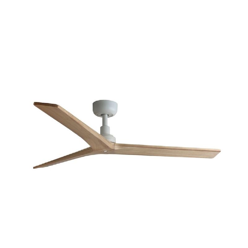 KLIM M Ø125cm Matt White/Oak Solid Wood ceiling fan with remote control