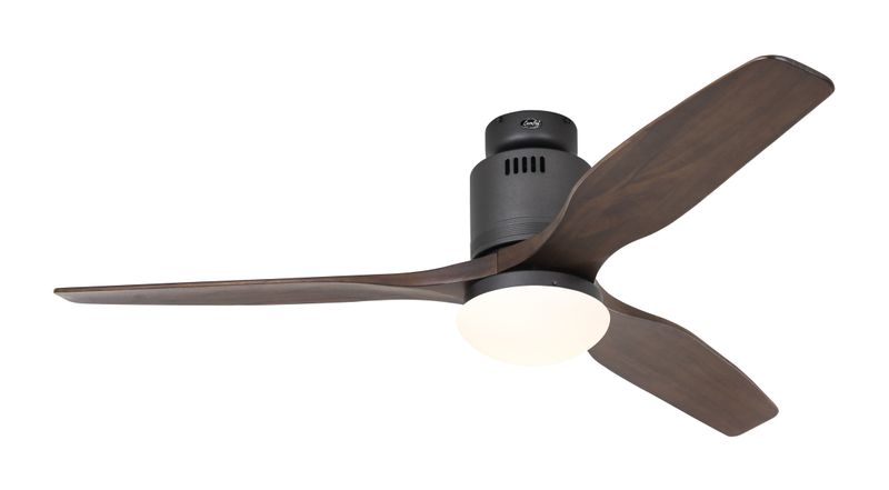 AERODYNAMIX ECO Ø132cm Basalt Grey/Walnut Solid Wood ceiling fan with light integrated and remote control