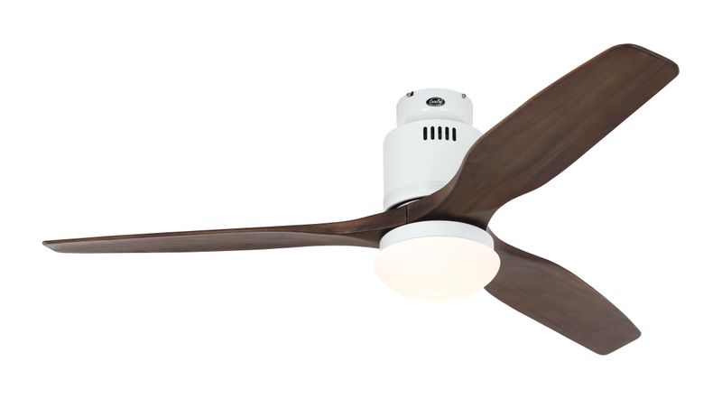 AERODYNAMIX ECO Ø132cm White/Walnut Solid Wood ceiling fan with light integrated and remote control