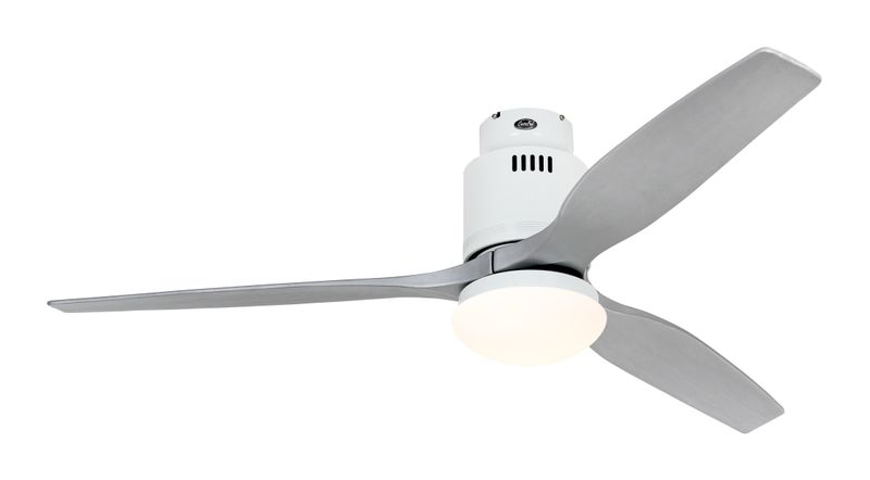 AERODYNAMIX ECO Ø132cm White/Silver grey Solid Wood ceiling fan with light integrated and remote control