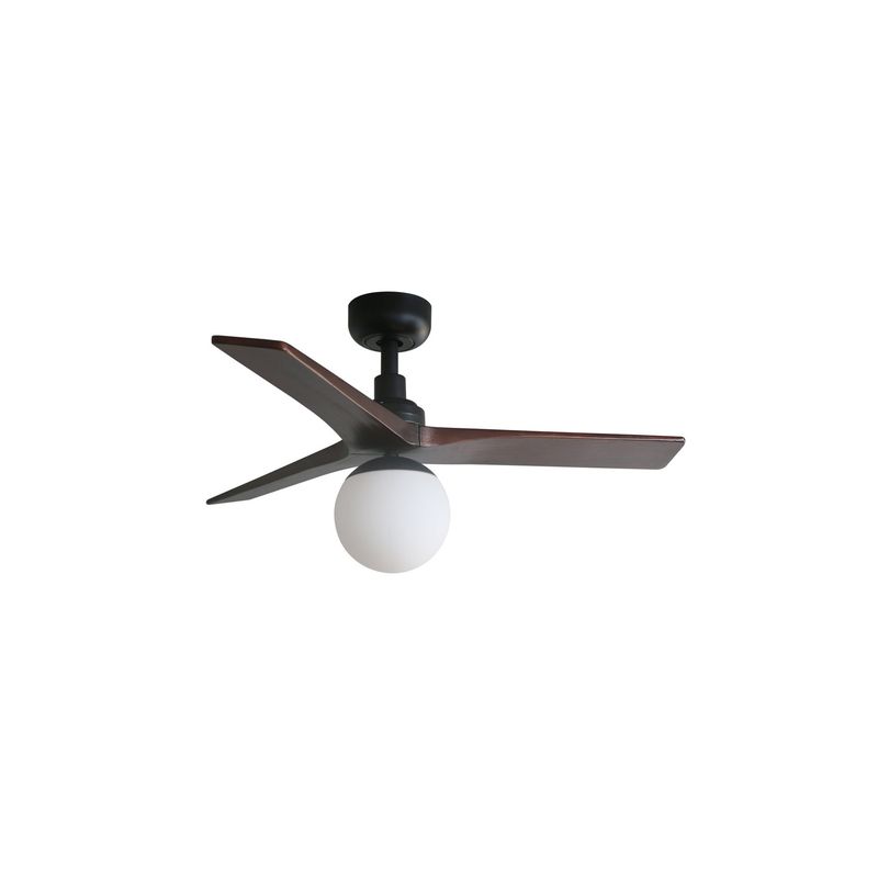 KLIM S Ø92cm Matt Black/Walnut Solid Wood ceiling fan with light integrated and remote control