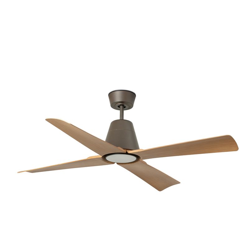 TYPHOON Ø130cm IP44 outdoor ceiling fan Brown/Maple with light integrated and remote control