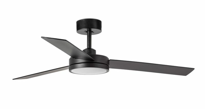 BARTH L Ø132cm Black ceiling fan with light integrated and remote control