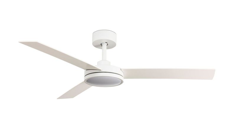 BARTH L Ø132cm White ceiling fan with light integrated and remote control