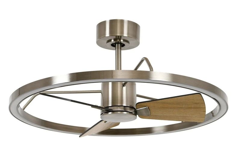 CESSNA Ø70 Antique Nickel/Teak ceiling fan with light integrated and remote control