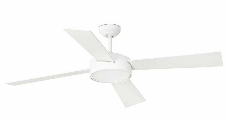 HYDRA Ø132cm Matt White ceiling fan light integrated and remote control