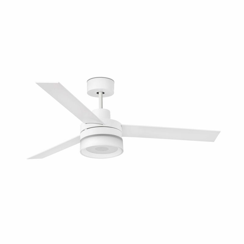 ICE Ø132cm White/reversable White/Maple ceiling fan with SPEAKER and light integrated,  remote control included