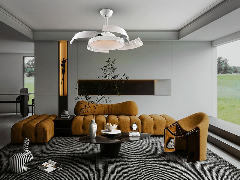 ENZO Ø53/106cm White ceiling fan with CCT dimmable light and remote control