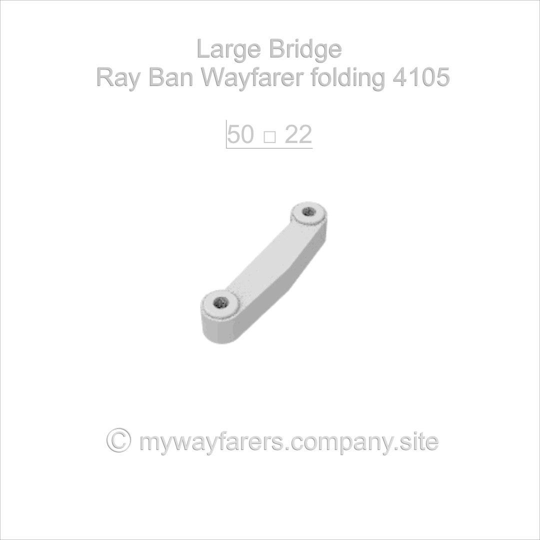 1 Grey PLA Bridge (Replacement Part for Ray Ban Folding Wayfarer RB 4105).