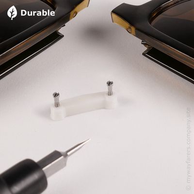 1 White PLA Bridge (Replacement Part for Ray Ban Folding Wayfarer RB 4105) 50 □ 22 (Large Bridge ≈ 20mm)