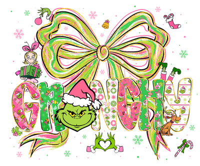 Merry Grinchmas DTF Transfers ( PINK )