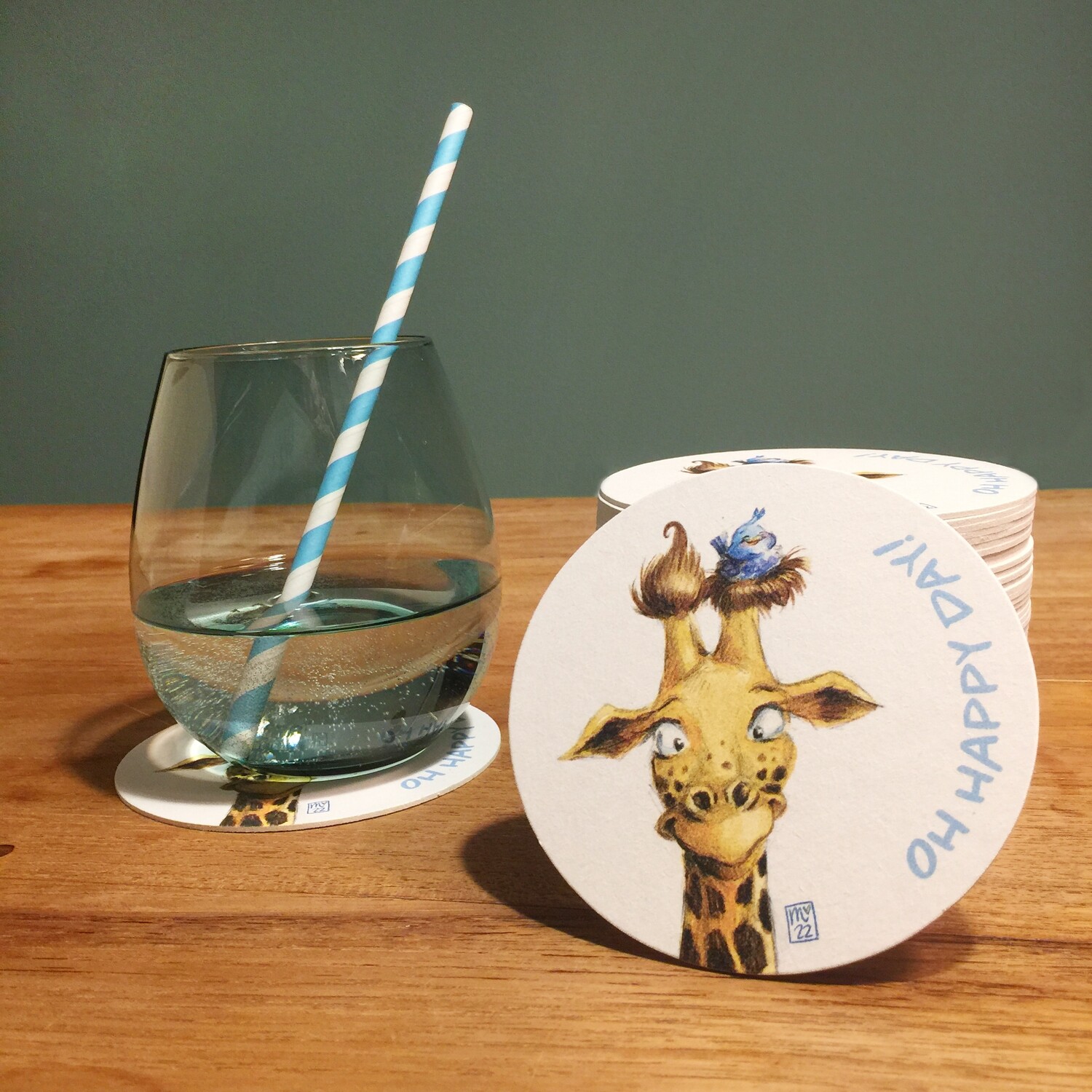Bierdeckel Oh happy Day - 6er Set