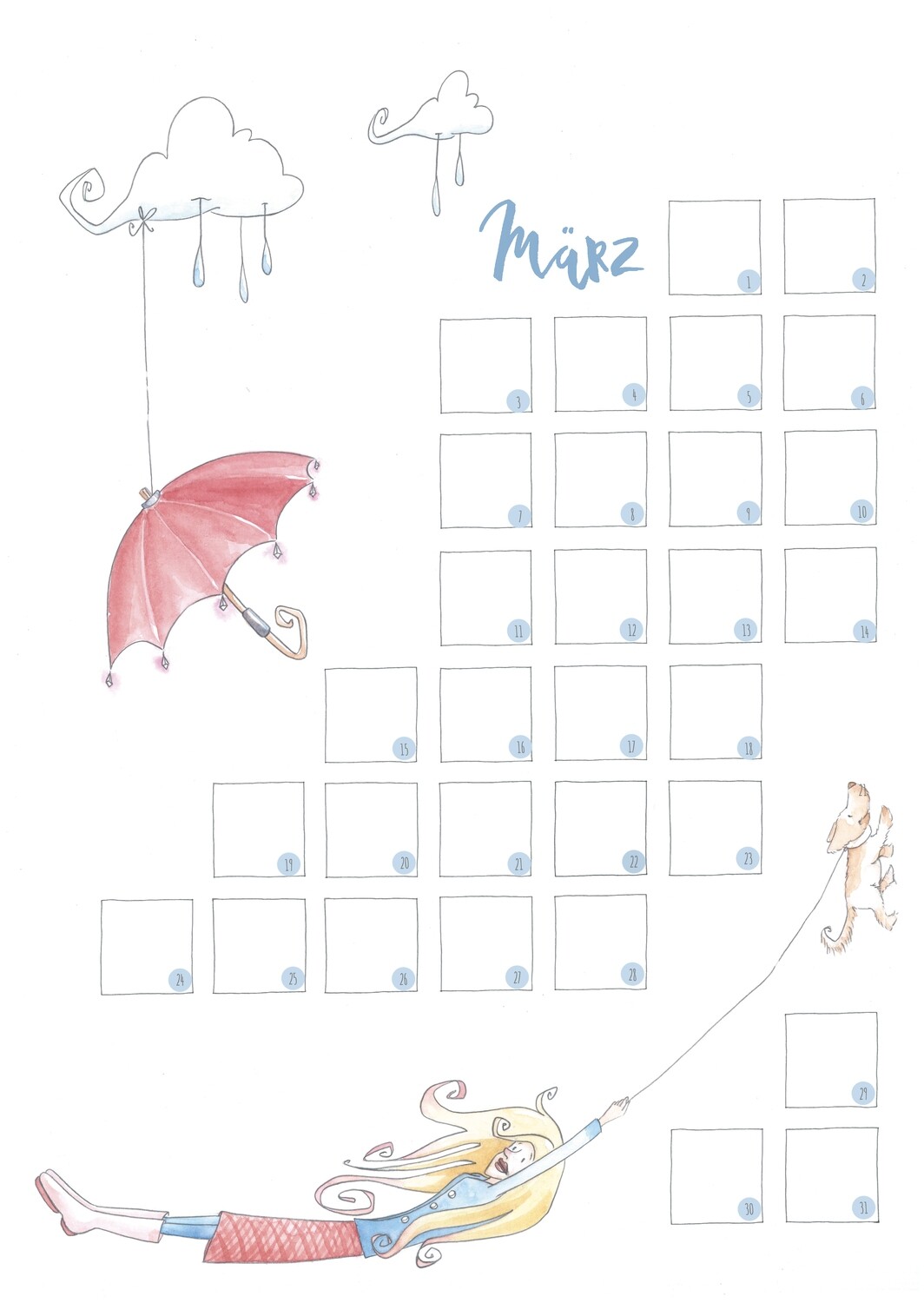 Wandkalender Geburtstagskalender - immerwährend DIN-A3