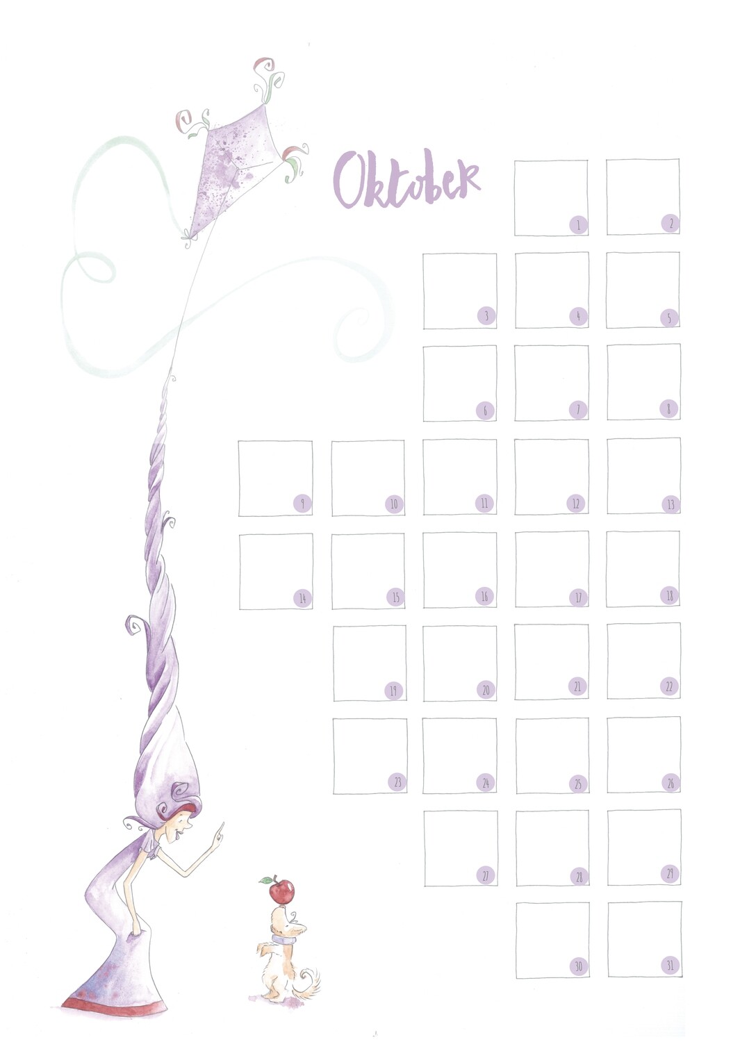 Wandkalender Geburtstagskalender - immerwährend DIN-A3