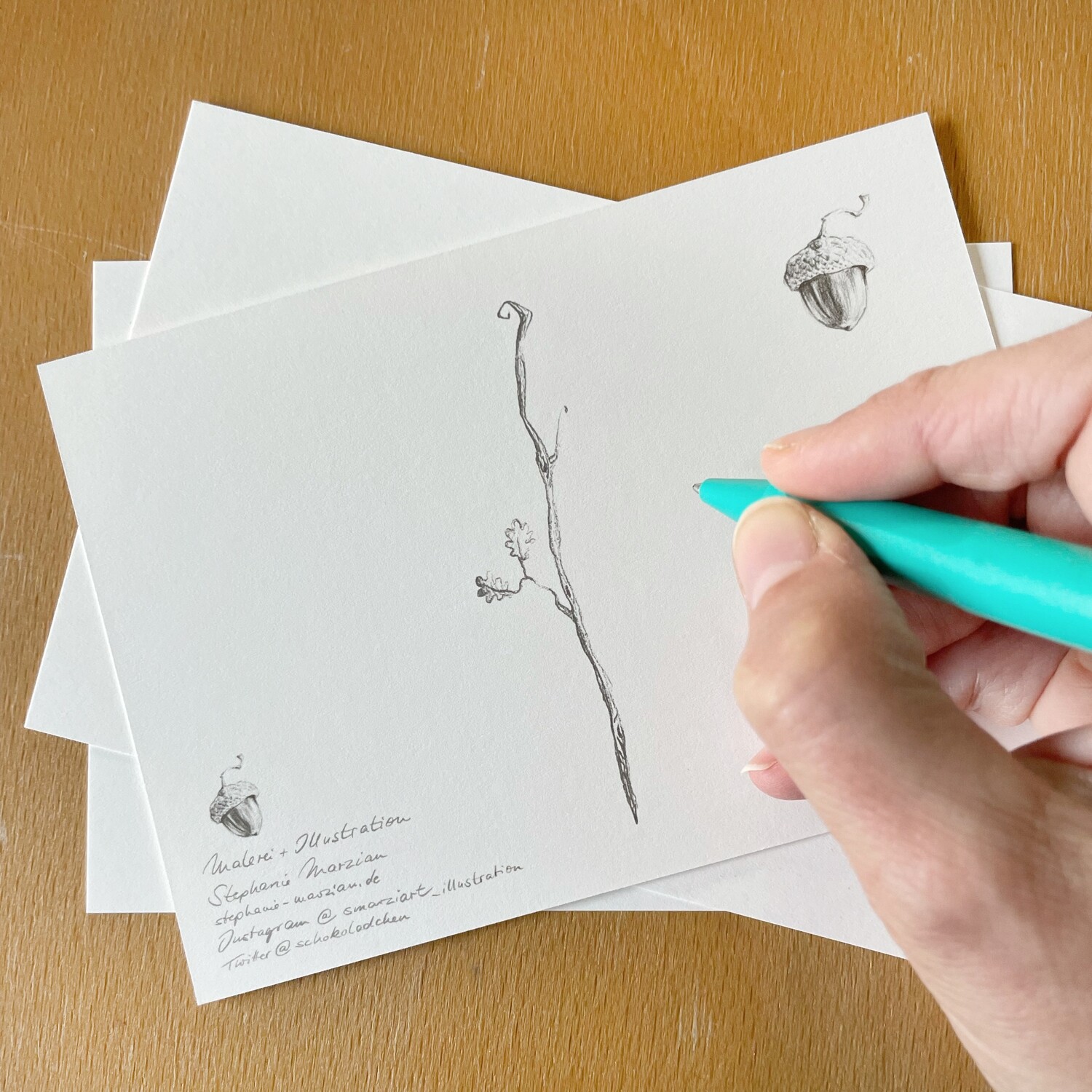 Postkarte Katze &amp; Schmetterling, Kunstdruck
