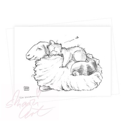 Postkarte Schlaf auf Schaf - Kunstdruck