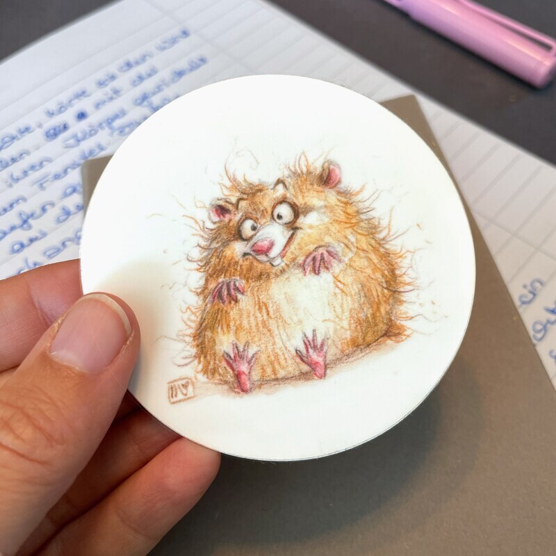 Sticker Crazy Hamster - 1 Stück