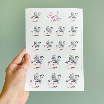 Stickerbogen Brieftäubchen - 16 Aufkleber-Set
